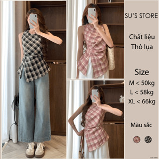 Áo Sát Nách Xếp Li Eo Xẻ Tà Susstore A3092 Thời Trang Nữ