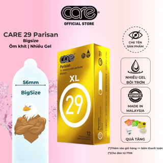 bao cao su size to,bcs 55mm - 56mm CARE 29 bcs big size hương nước hoa, nhiều gel, kéo dài thời gian