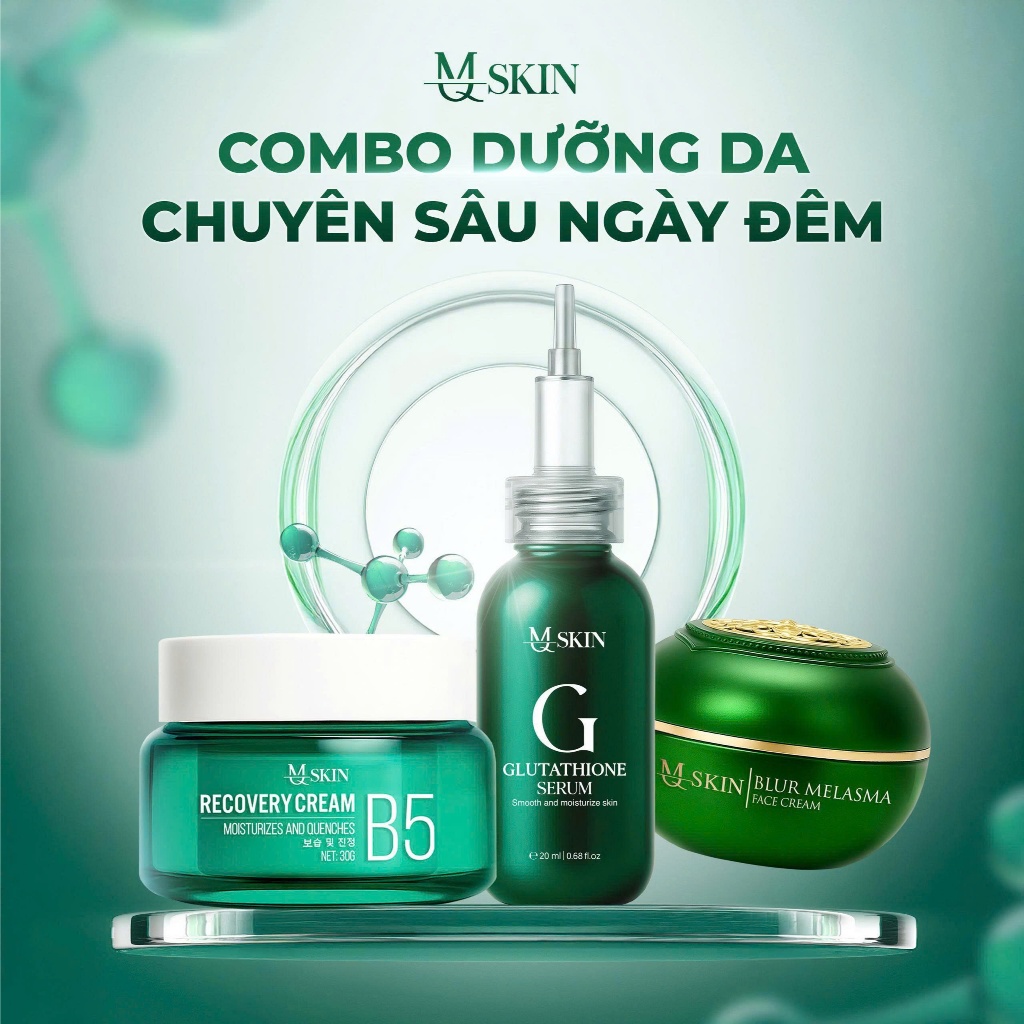 Combo Dưỡng Da Chuyên Sâu Ngày Đêm MQ SKIN - Dưỡng Trắng, Phục Hồi & Mờ Thâm Nám