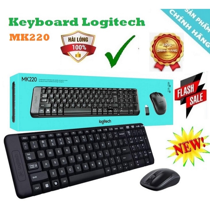 Bộ Bàn Phím Và Chuột Logitech MK220 Không Dây