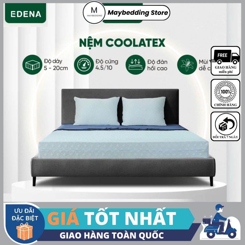 Nệm Cao Su Tự Nhiên EDENA Coolatex - Hàng Chính Hãng