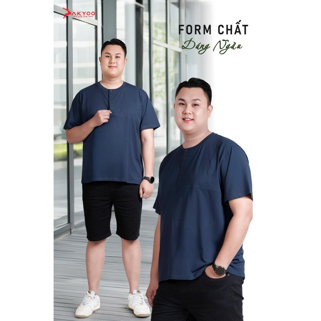 Áo Thun Nam Bigsize 80-140kg AKYOO Cao Cấp, Chất Liệu Cotton Co Giãn, Thoáng Mát, Akyoo Bigsize Nam 