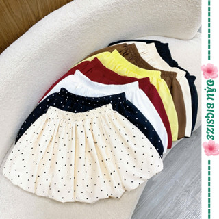 Chân váy bí bigsize nữ dáng ngắn mini dễ thương chất lụa xoa mềm mịn lưng thun co giãn - CV413+CV423