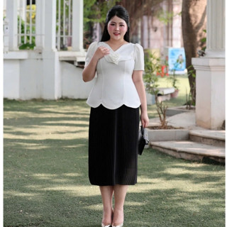 Chân váy công sở Bigsize nữ, chân váy xếp ly nhuyễn cotton, dự tiệc sang chảnh 50-90kg - LUCY Bigsize