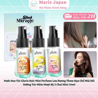 Nước Hoa Tóc Glorie Hair Mist Perfume Lưu Hương Thơm Hạn Chế Mùi Hôi Dưỡng Tóc Mềm Mượt Bộ 3 Chai Mini 10ml