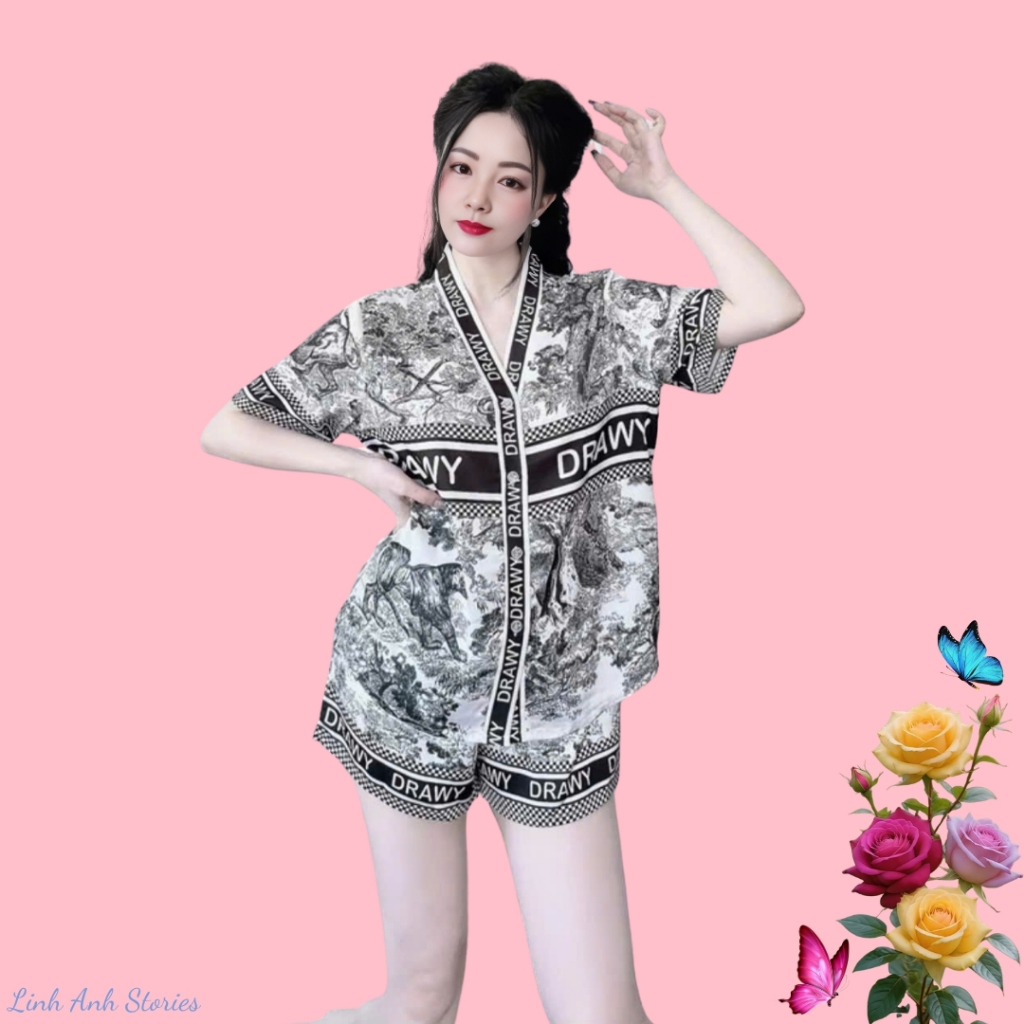[Hot Pijama]Bộ Pijama Lụa Latin Cao Cấp Jiang Jiang’s Chất Lụa Latin Hàng Loại 1 Siêu Mềm Mát lụa
