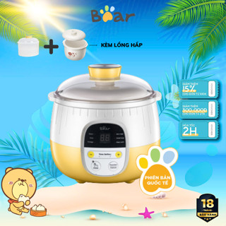  Nồi Nấu Cháo Chậm Cho Bé 0.8L Bear SUBE001 Kèm Lồng Hấp 6 Chế Độ Nấu Giữ Ấm Bảo Hành 18 Tháng 