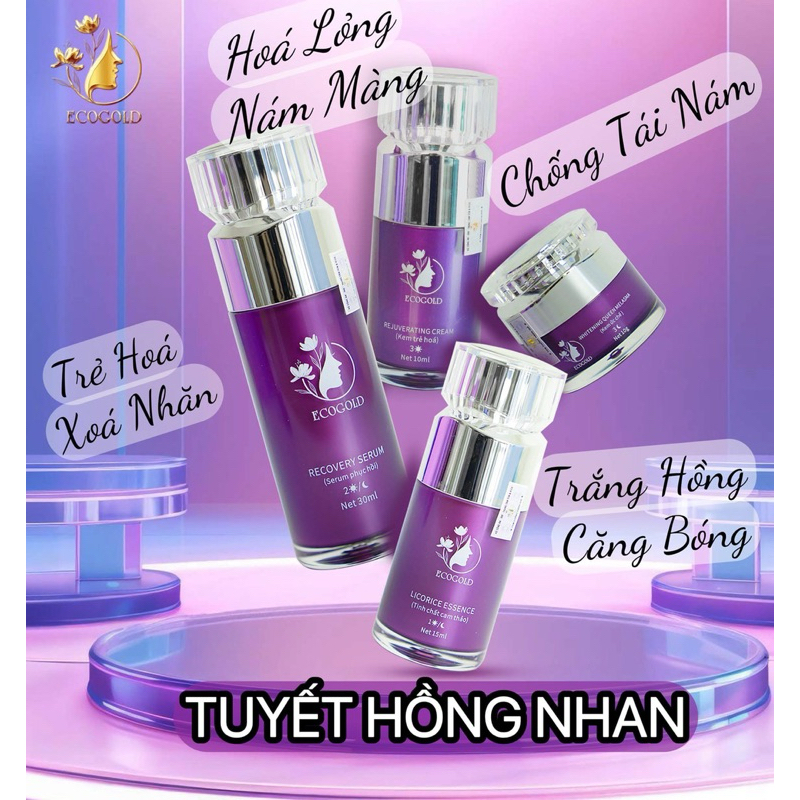 [Hàng chính hãng] Bộ to 4 sản phẩm dưỡng da Ecogold Tuyết hồng nhan