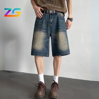Quần jeans lửng ZGO quần short jean lửng ống rộng form unisex nam nữ chất jeans dày dặn QZG01