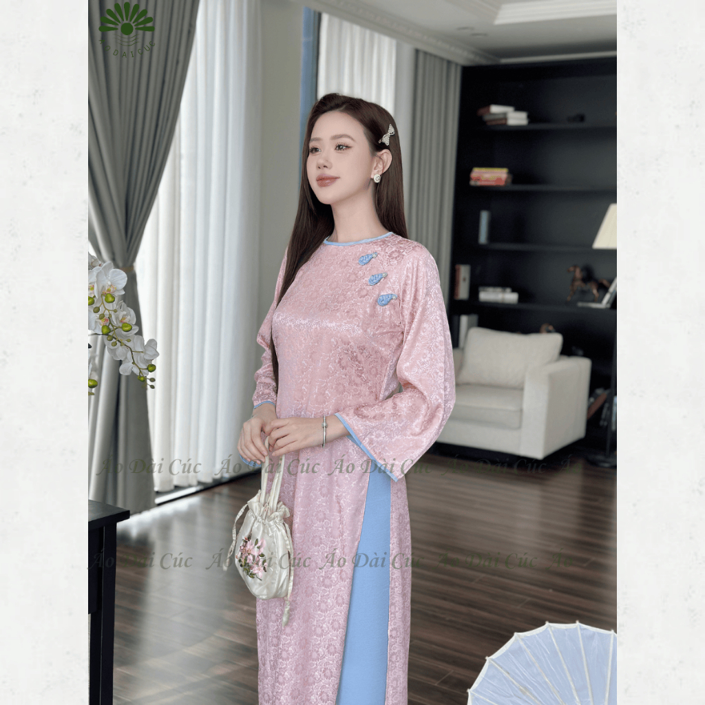 [SẴN HÀNG - HỎA TỐC] Áo dài cách tân Nguyệt Hoa , cách tân dáng suông gấm cúc cao cấp - Áo Dài Cúc | BigBuy360 - bigbuy360.vn