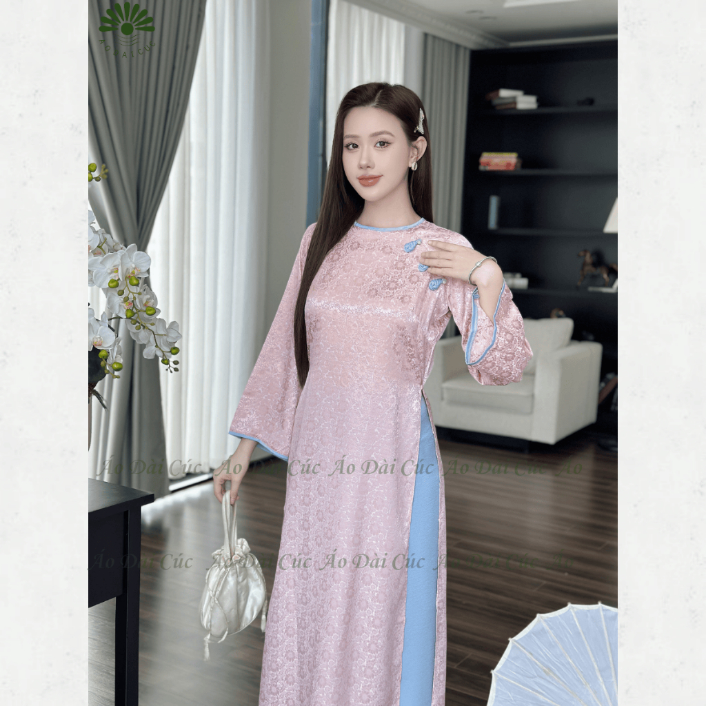 [SẴN HÀNG - HỎA TỐC] Áo dài cách tân Nguyệt Hoa , cách tân dáng suông gấm cúc cao cấp - Áo Dài Cúc | BigBuy360 - bigbuy360.vn