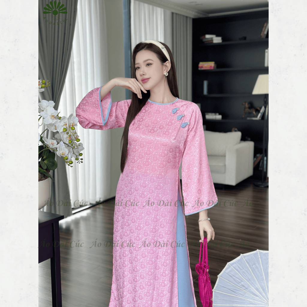 [SẴN HÀNG - HỎA TỐC] Áo dài cách tân Nguyệt Hoa , cách tân dáng suông gấm cúc cao cấp - Áo Dài Cúc | BigBuy360 - bigbuy360.vn