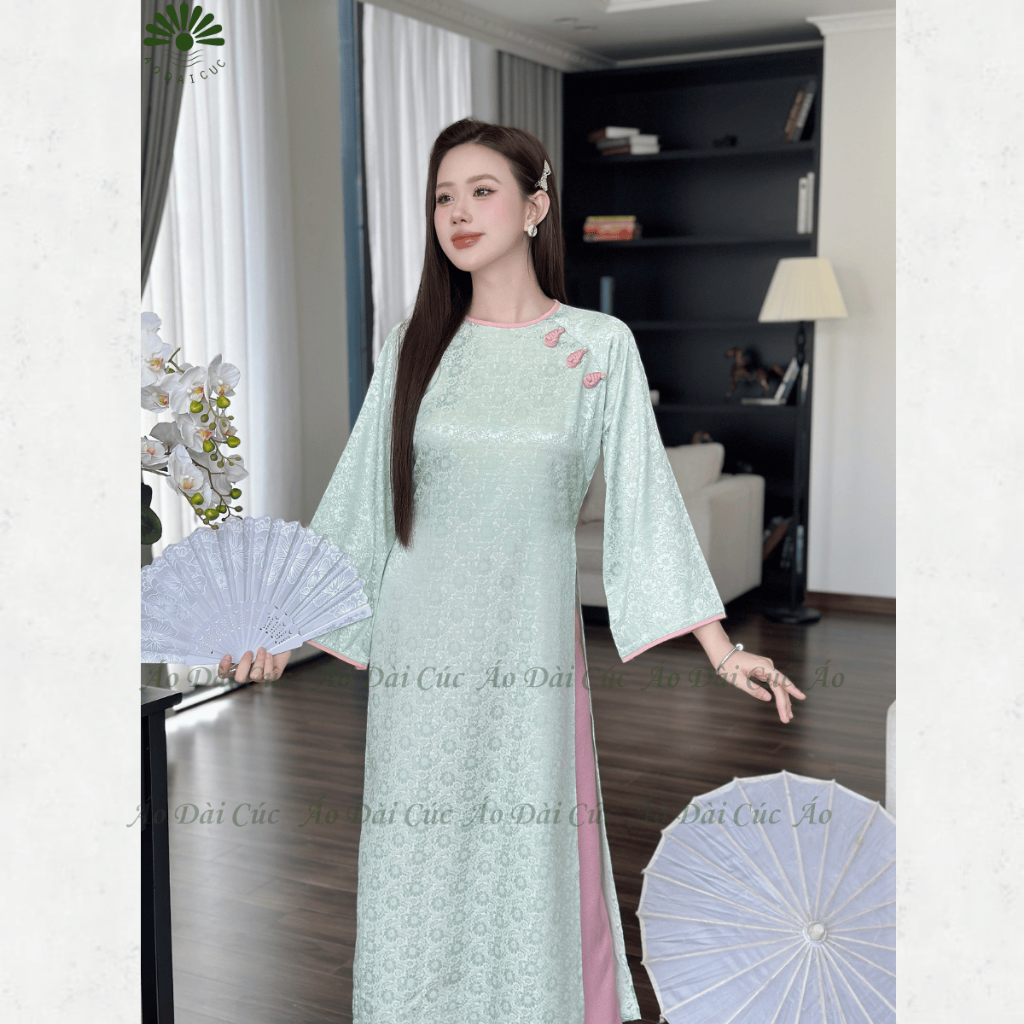 [SẴN HÀNG - HỎA TỐC] Áo dài cách tân Nguyệt Hoa , cách tân dáng suông gấm cúc cao cấp - Áo Dài Cúc | BigBuy360 - bigbuy360.vn