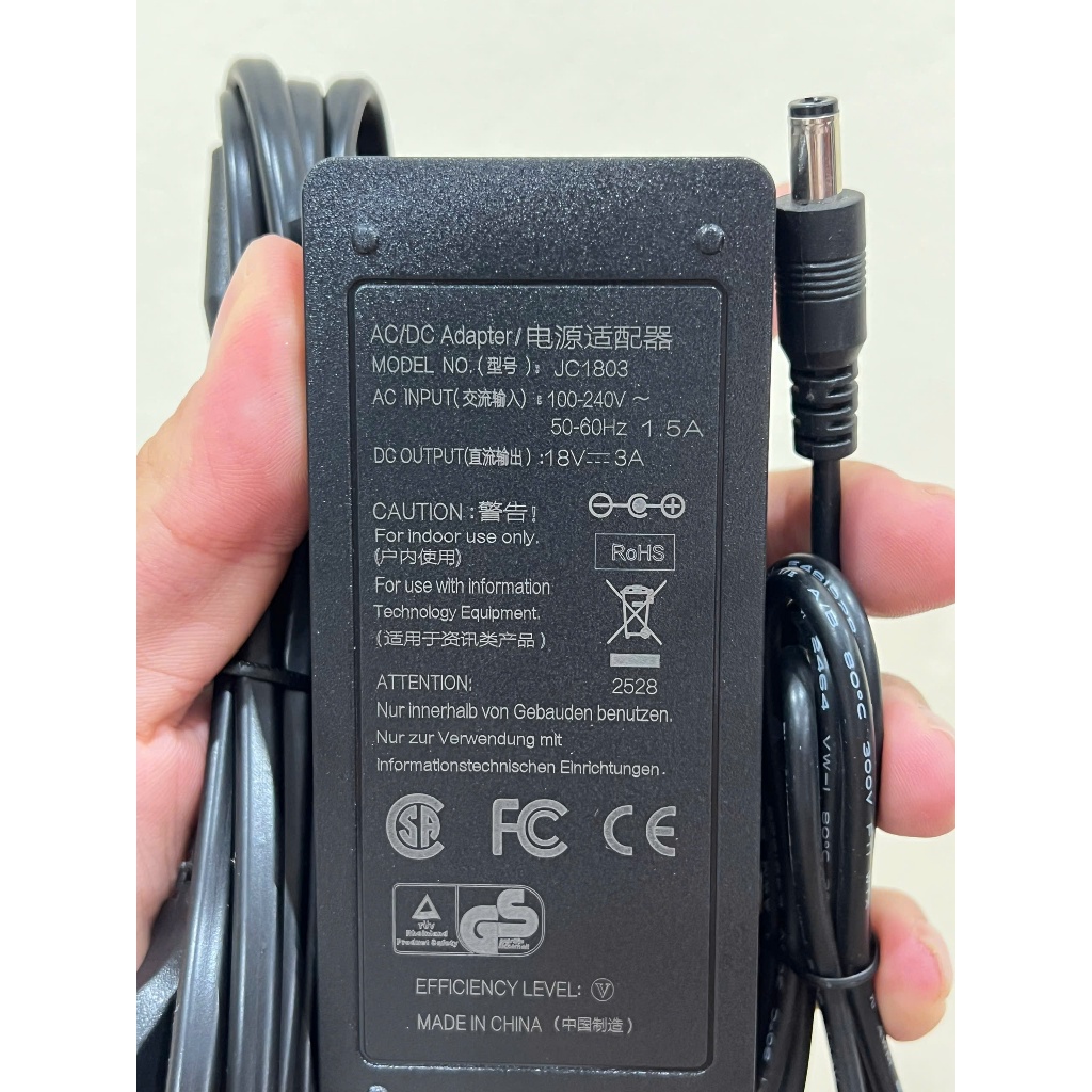 🔌 Adapter Sạc 18V 3A (54W) – Loại Tốt, Ổn Định – Jack 5.5*2.5mm