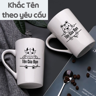 [12 CON GIÁP] Cốc sứ in hình 12 Con Giáp KHẮC TÊN theo yêu cầu cá nhân hoá quà tặng ý nghĩa