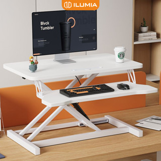 Bàn làm việc bàn trà nâng hạ thông minh 2 tầng có khay để điện thoại ILUMIA - GN72
