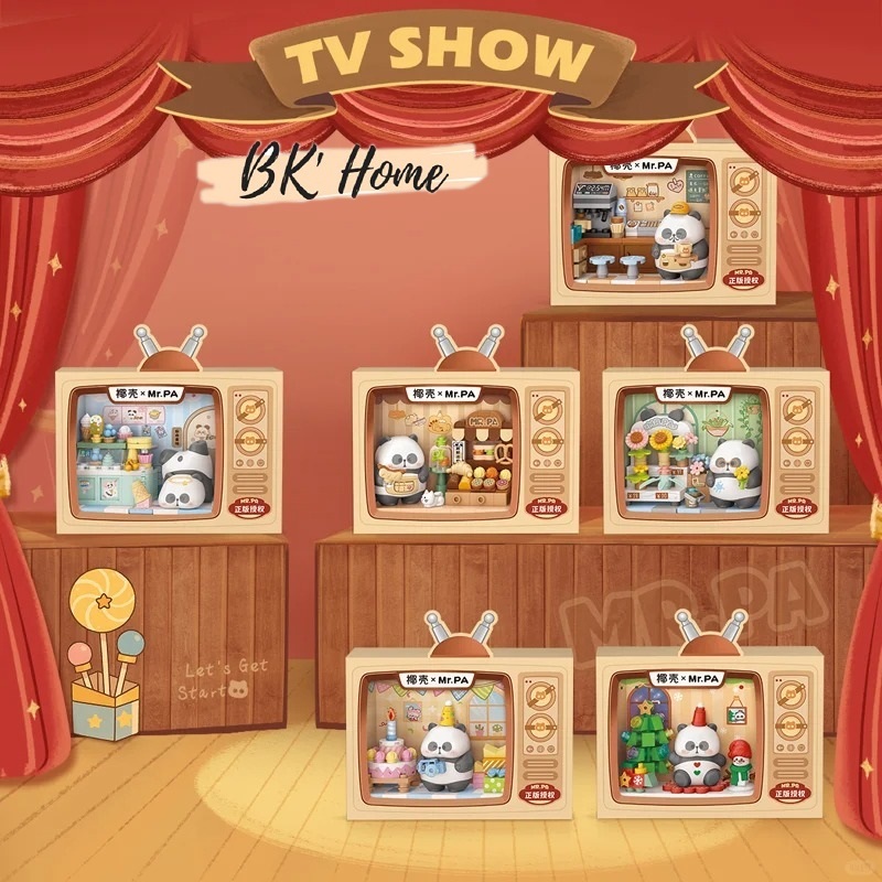   Blind box  bộ lắp ráp building blocks hộp mù game show cùng Mr PA Gấu Trúc thương hiệu LOZ 