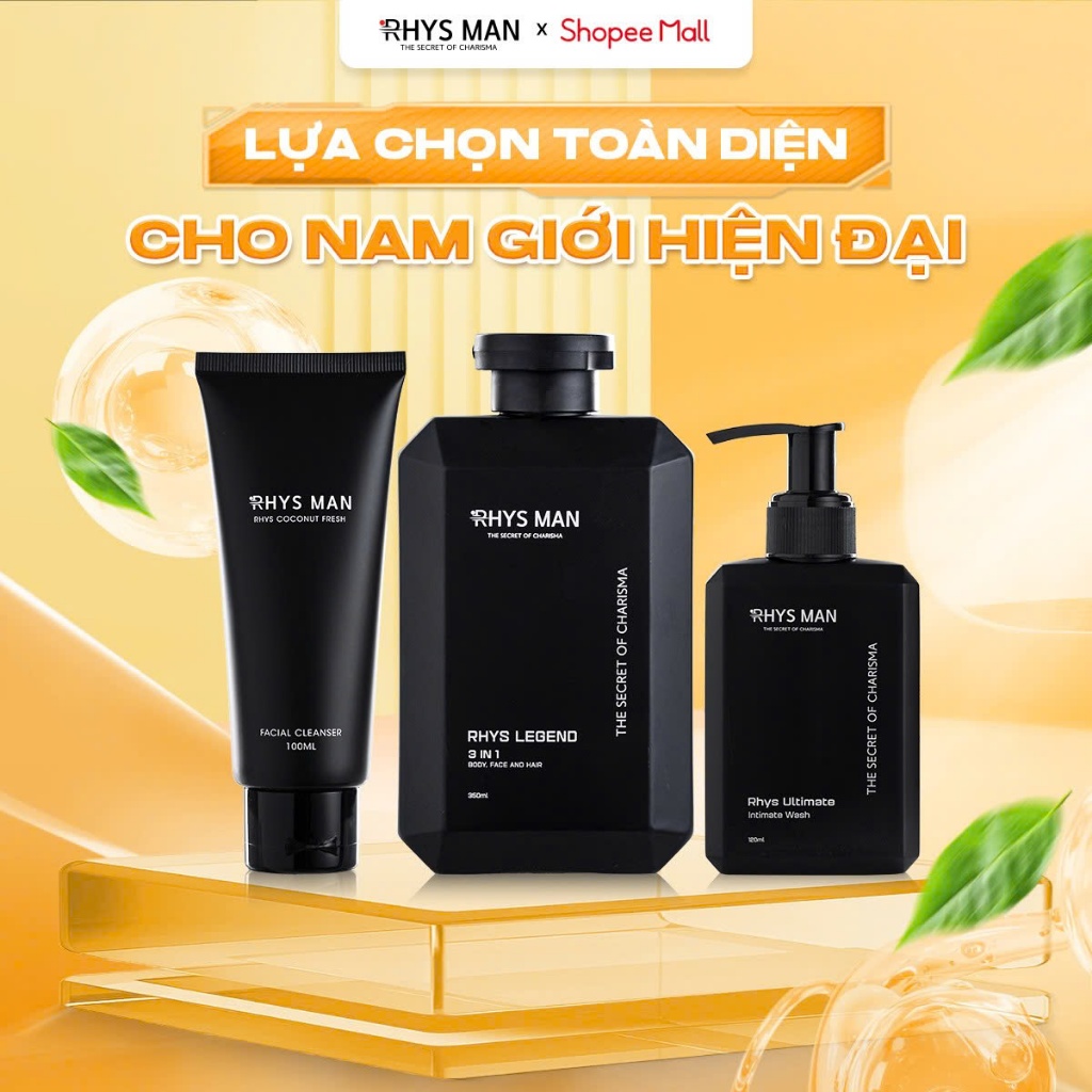 Bộ dầu gội cho nam Rhys Legend & & Sữa rửa mặt & Dung dịch vệ sinh Rhys Man