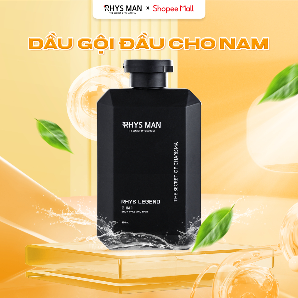 Dầu gội sữa tắm cho nam Rhys Legend - giúp tóc mềm mượt không gây khô xơ Rhys Man