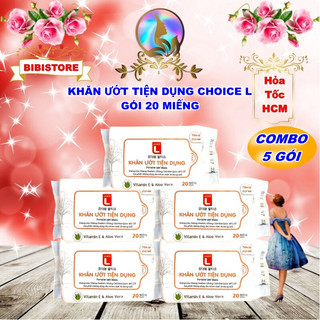  Khăn Ướt TIỆN DỤNG Gói Nhỏ 20 Miếng Lotte Choice L  Bibistore  