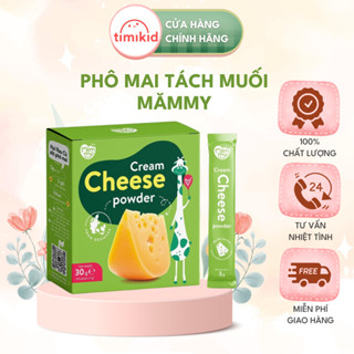 [100% Phô mai] Phô Mai Tách Muối Mămmy Dạng Bột Rắc Cơm, Cháo Cho Bé Ăn Dặm - hộp 10 gói (3g/gói)