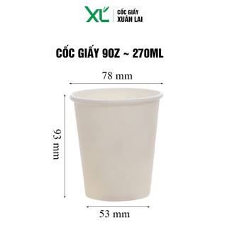 2000 chiếc Cốc Giấy màu Trắng 9oz dùng 1 lần trong tiệc cưới hội nghị chất lượng cao 270ml