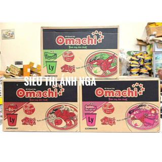  Thùng 24 Mì Ly khoai tây Omachi xốt bò hầm Sườn hầm Lẩu Tôm Càng 68g 