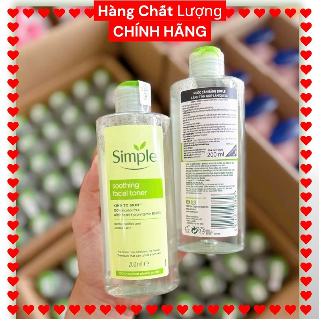 💦𝐓𝐎𝐍𝐄𝐑 𝐒𝐈𝐌𝐏𝐋𝐄 💦 NƯỚC HOA HỒNG SIMPLE 200Ml