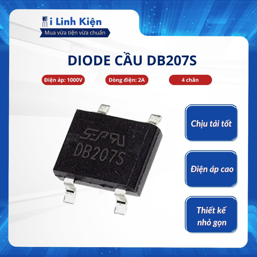 DB207S Diode cầu 2A 1000V SOP-4