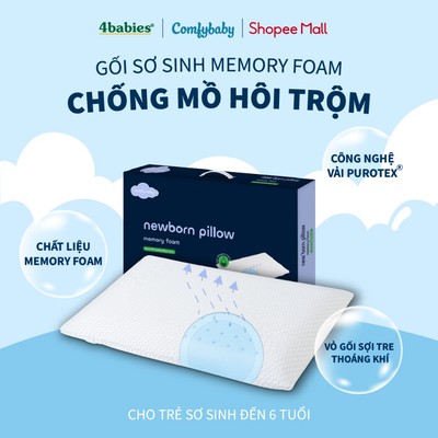 Gối Sơ Sinh Chống Mồ Hôi Trộm Comfy Baby Hút Ẩm Gấp 4 Lần, Kháng Khuẩn Sinh Học, Làm Mát Chống Ngạt