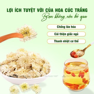 Hoa cúc trắng 100g, trà hoa cúc khô, nguyên bông trắng đẹp, trà bạch cúc, tốt cho sức khoẻ