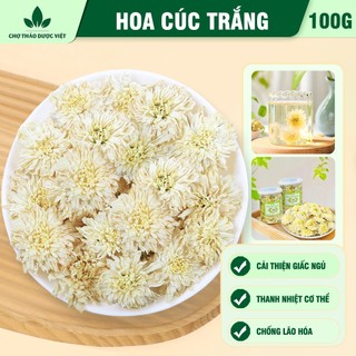  Hoa cúc trắng 100g trà hoa cúc khô nguyên bông trắng đẹp trà bạch cúc tốt cho sức khoẻ 