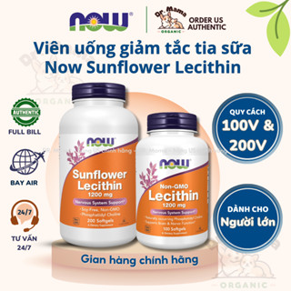Viên Uống Chống Tắc Tia Sữa Sunflower Lecithin 1200mg Now Food dành cho mẹ có bé trai & bé gái [Chính hãng, bay Air]