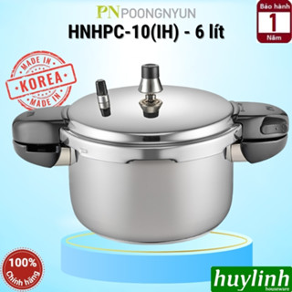 Nồi áp suất Inox đáy từ PoongNyun HNHPC-10(IH) - 6 lít - Made in Hàn Quốc [HNHPC-06 - 3.5 lít]