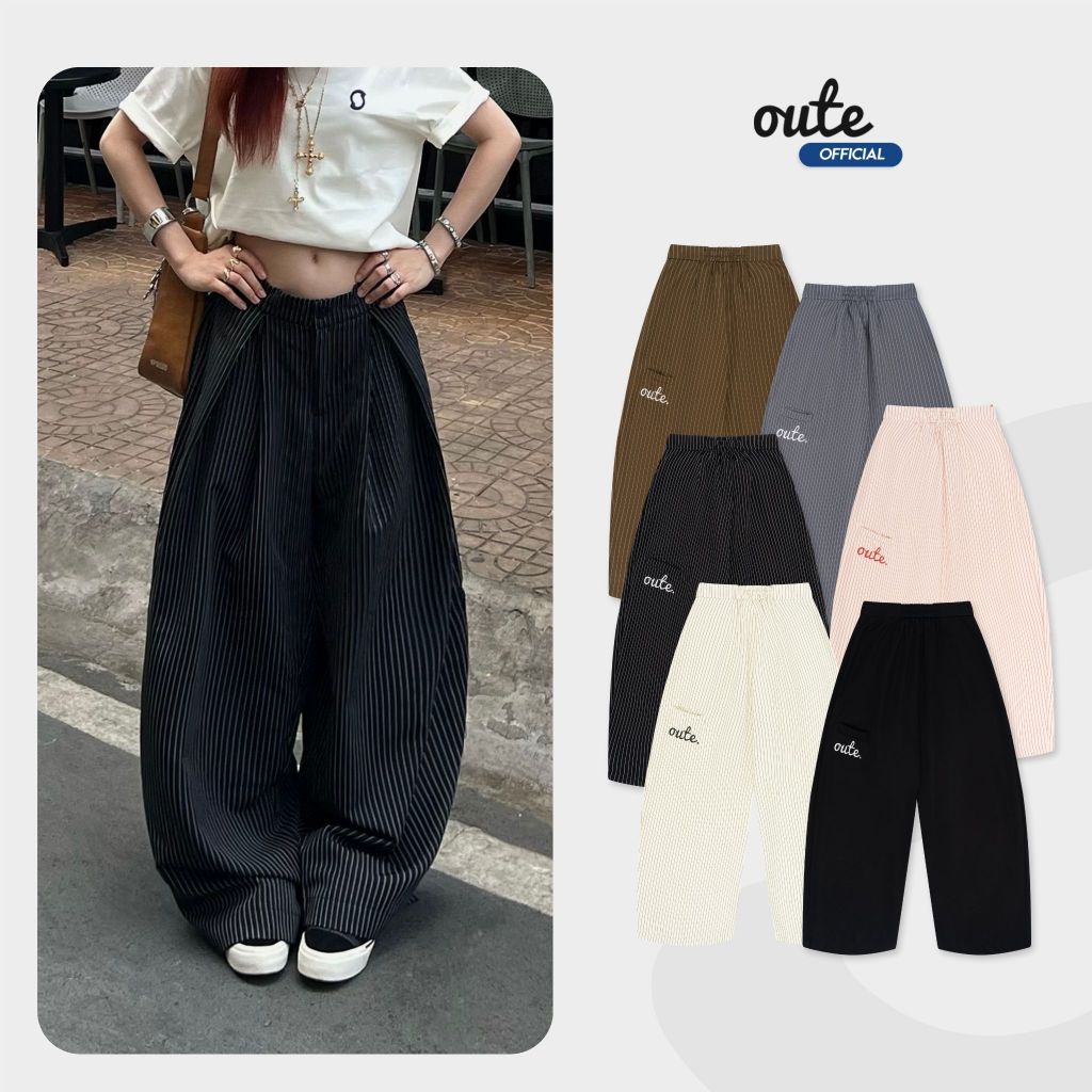 Quần Dài Kẻ Sọc Ống Rộng Outerity Striped / Form Rộng Unisex Mềm Mịn Thoáng Mát Nam Nữ