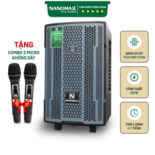 Loa Kẹo Kéo Nanomax A-10 Karaoke Bluetooth 350w Bass 25cm Chính Hãng Giá Rẻ Tặng 2 Micro