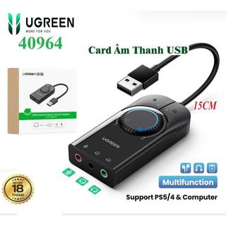 Card sound usb 2.0 ra loa ugreen 40964 cm129,điều chỉnh volume control cao cấp