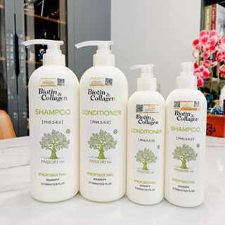 Dầu Gội Cặp Biotin Collagen - Dầu Gội Đầu Ngăn Ngừa Rụng Tóc Phục Hồi Hư Tổn 1000ml