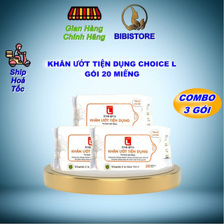  Khăn Ướt TIỆN DỤNG Gói Nhỏ 20 Miếng Lotte Choice L  Bibistore TB  