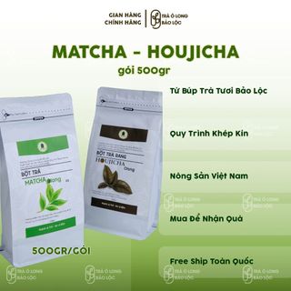  Bột Trà Matcha Olong -Matcha Lài - Houjicha - Trà Olong Bảo Lộc 500Gr 