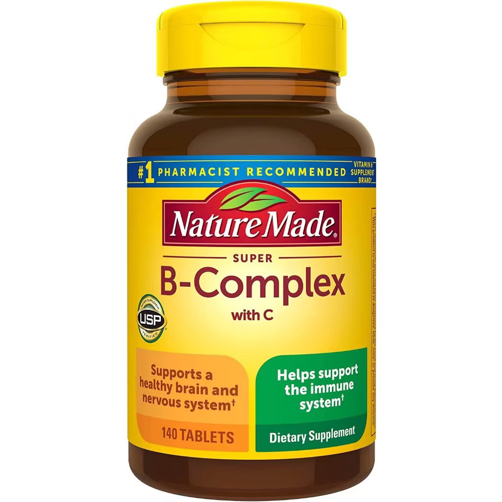 Vitamin B tổng hợp Super B-Complex kèm Vitamin C và Axit Folic Nature made 140 viên