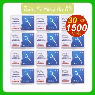 COMBO 30 Hộp 1500 Chiếc Tăm Chỉ Nha Khoa Xỉa Răng Vệ Sinh Sạch Sẽ Kẽ Răng TSHA
