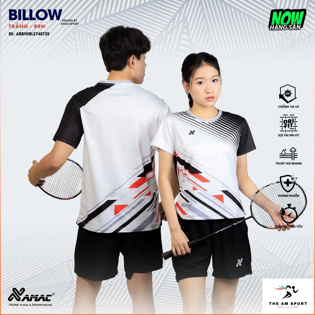 [In Tên & Số] Bộ Quần Áo Cầu Lông AMAC Billow - Thoáng Mát, Thấm Hút Tốt | The AM Sport