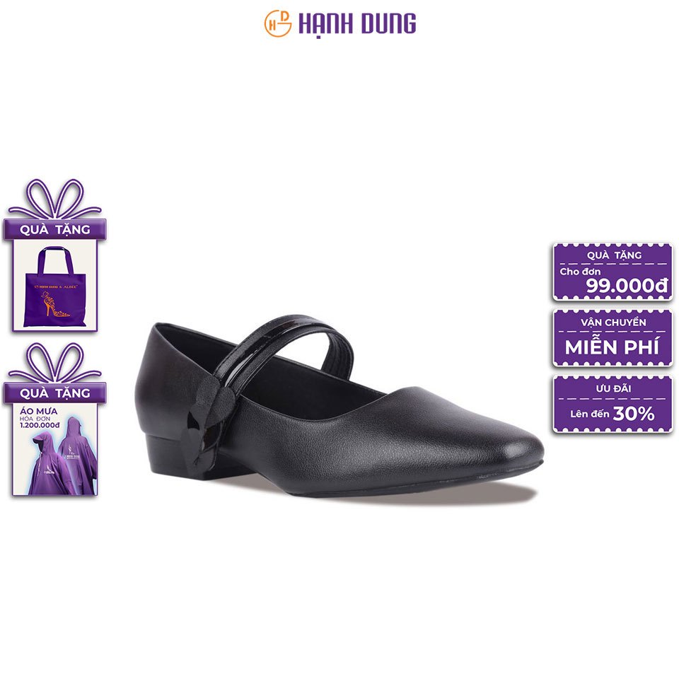 [HCM] Giày Búp Bê Hạnh Dung Quai Dán Hậu Tim HD04893AD ( Màu Đen - Kem )