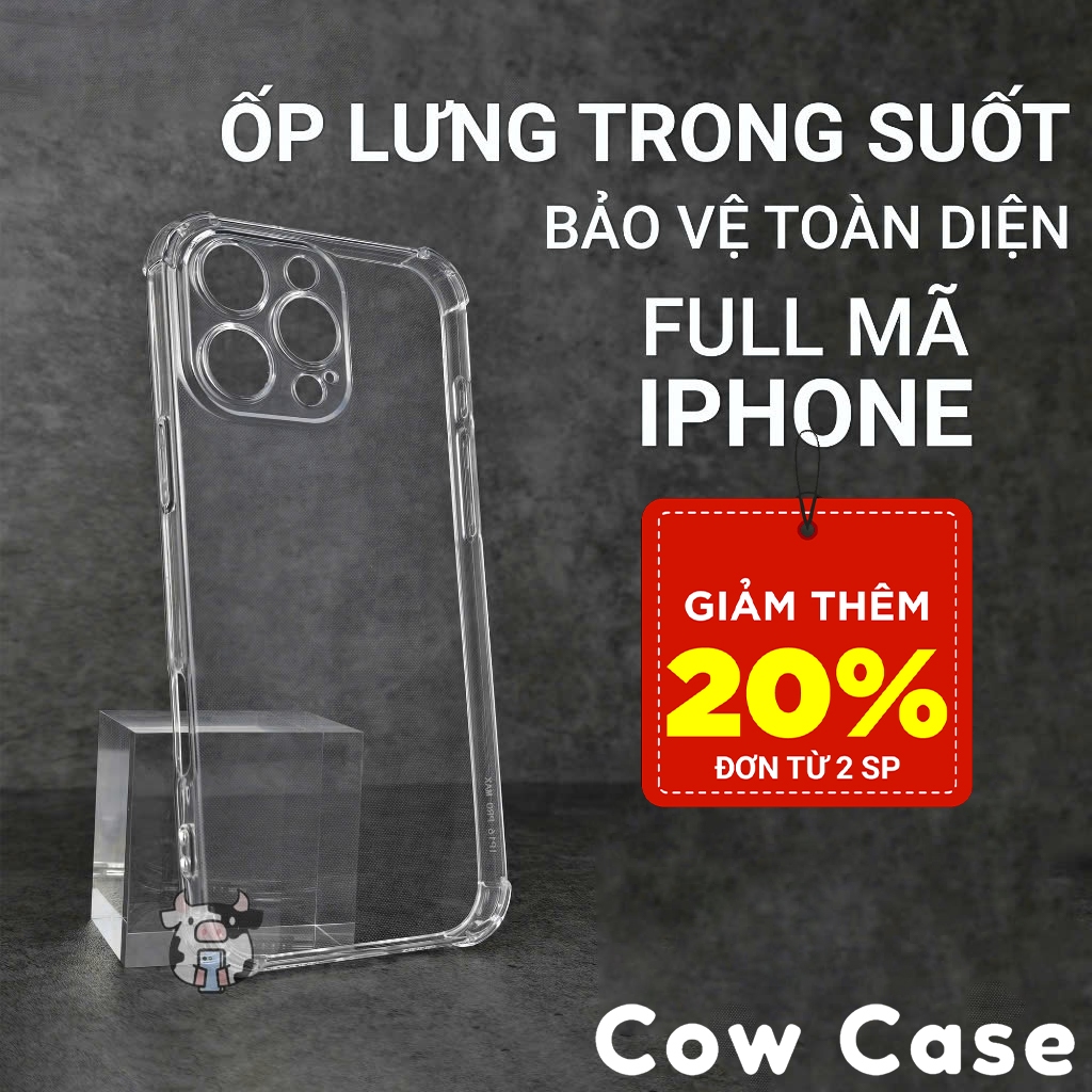  Ốp lưng iPhone 17 17 Air 16 16e 15 14 13 12 11 X XR XS 8 7 6 6S Pro Max Plus viền ip SE 2020 COWCASE 