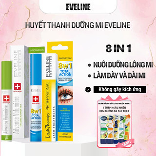  Dưỡng mi Eveline 8in1 chính hãng giúp chăm sóc mi dưỡng dày và dài mi 