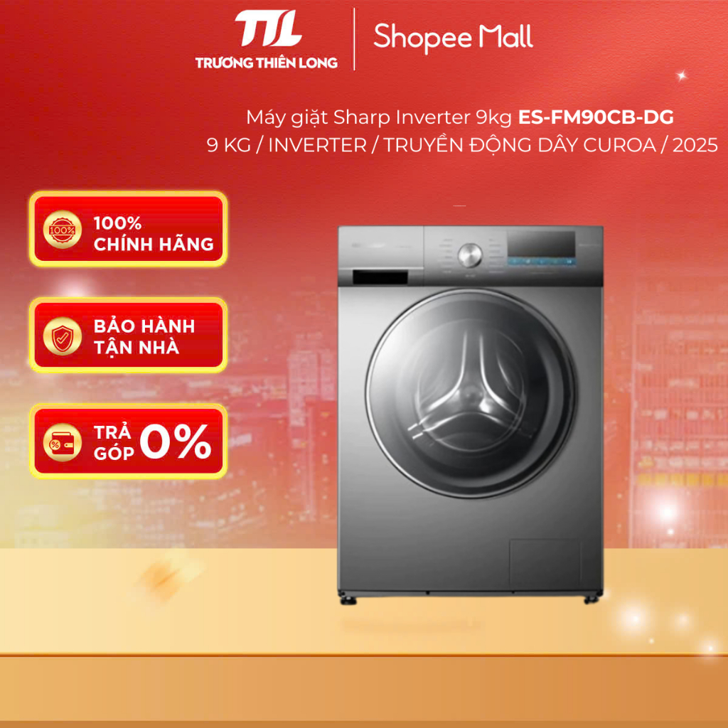 ES-FM90CB-DG / ES-FM90CB-SB - Máy Giặt Sharp Inverter 9 Kg ES-FM90CB