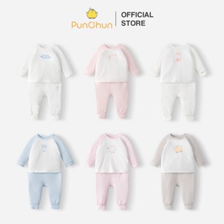 [PUNCHUN 9M-5Y] Bộ quần áo dài raglan Chubby Power cho bé trai, bé gái