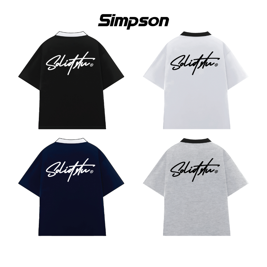 Áo Polo Boxy SolidStu Thêu Nổi Simpson Polo Unisex Nam Nữ Oversize - PS15 | BigBuy360 - bigbuy360.vn