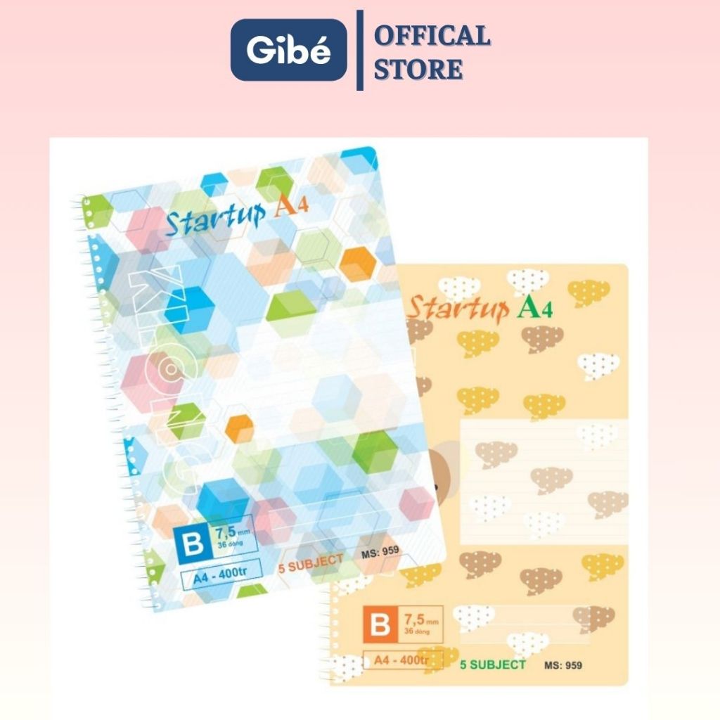 Sổ kẻ ngang lò xo đơn A4 400 trang 70/76; MS: 959